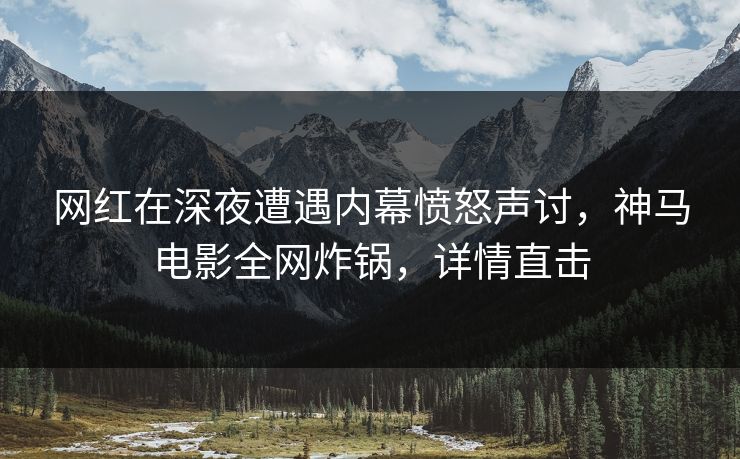 网红在深夜遭遇内幕愤怒声讨，神马电影全网炸锅，详情直击