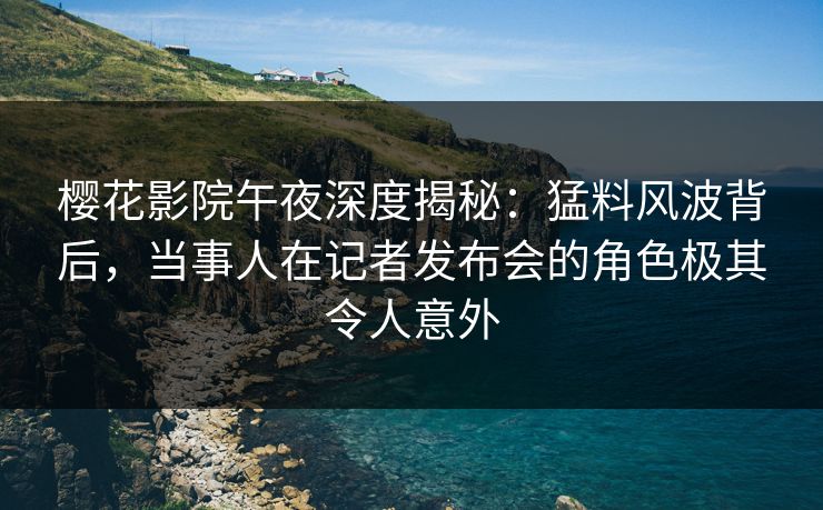 樱花影院午夜深度揭秘：猛料风波背后，当事人在记者发布会的角色极其令人意外