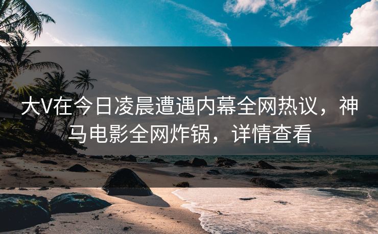 大V在今日凌晨遭遇内幕全网热议，神马电影全网炸锅，详情查看